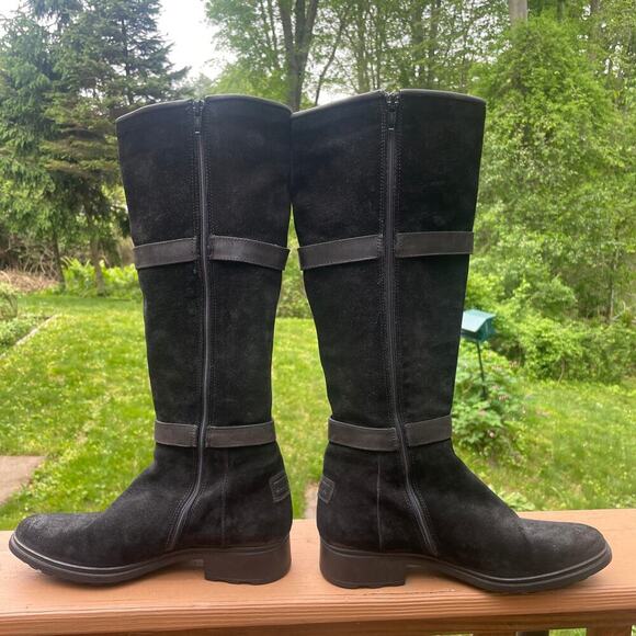 Hunter Willingen Tall Black Suede/Leather Boots w Size Zip - Size 7 1/2 - Picture 9 of 15